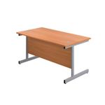 First Rect Desk 1200 Beech/Slv