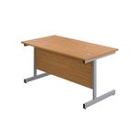 First Rect Desk 1200 Nova Oak/Slv
