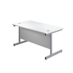 First Rect Desk 1200 White/Silver