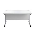 First Rect Desk 1400 White/Silver