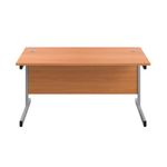 First Rect Desk 1600 Beech/Silver