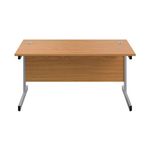 First Rect Desk 1600 Nova Oak/Slv