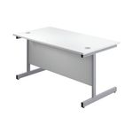 First Rect Desk 1600 White/Silver