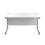First Rect Desk 1600 White/Silver