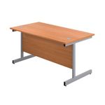 First Rect Desk 1800 Beech/Silver
