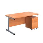 First Desk And 2 Drw Ped 1600 Beech