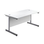 First Desk 3 Drw Ped 1600 White/Slv