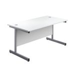 First Desk 3 Drw Ped 1600 White/Slv