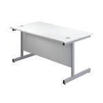 First Desk 3 Drw Ped 1600 White/Slv
