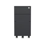 Jemini Slimline Pedestal Steel Black