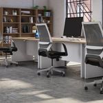 Jemini Rect Panel End Desk G/Oak/Wht