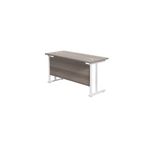 Jemini Rect Cant Desk 1200 G/Oak/Wht