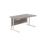 Jemini Rect Cant Desk 1200 G/Oak/Wht