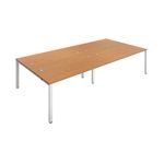 Jemini 4 Person Bench Desk N/Oak/Wht