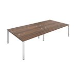 Jemini 4 Person Bench Desk D/Wal/Wht
