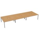 Jemini 6 Person Bench Desk Beech/Wht