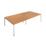 Jemini 4 Person Bench Desk N/Oak/Wht