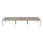 Jemini 6 Person Bench Desk G/Oak/Wht