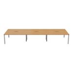 Jemini 6 Person Bench Desk Beech/Wht