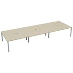 Jemini 6 Person Bench Desk Maple/Wht