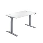 Jemini Sit/Stand Desk With Cable Wht