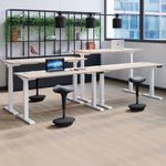 Jemini Sit/Stand Desk With Cable Wht