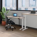 Jemini Sit/Stand Desk With Cable Wht