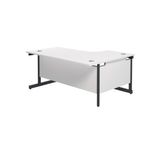 Jemini Rdl Lh Desk 1600X1200 Wht/Blk
