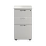 First 3 Drw Desk High White