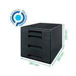 Leitz Recycle 4 Drawer Cabinet Black