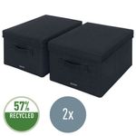 Leitz Fabric Box W/Lid Twnpk Med Gry