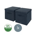 Leitz Fabric Box W/Lid Twnpk Lrg Gry
