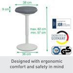 Leitz Ergo Active Stand Stool Lt Gry
