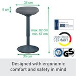 Leitz Ergo Active Stand Stool Dk Gry