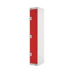 Three Compartment Locker 450 Red