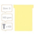 Nobo T-Card Size 3 Yellow Pk100