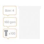 Nobo T-Card Size 4 White Pk100