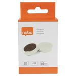 Nobo Whiteboard Magnets 38 Wht Pk10