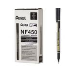 Pentel Perm Marker Ex Fine Blk Pk12