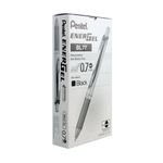 Pentel Retract Metal Tip Black Pk12