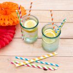 Striped Drinking Straws Ast Pk50