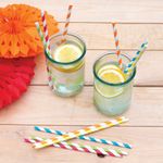 Striped Drinking Straws Ast Pk50
