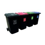 Vfm Wheelie Bins 240L Color Lids Pk4