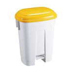 60L Plastic Bin White/Yllw 348014