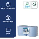 Tork Roll Blue 2 Ply 255M Pk2