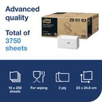 Hand Towel Adv Wht 250 Sheets Pk15