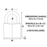 Master Lock 40Mm Brass Padlock 2Keys