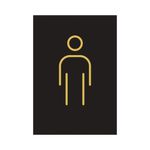Male Toilet Sign 105X150Mm Blk/Gld