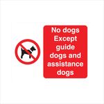 No Dogs Except Guide/Assist Dog Sign