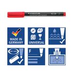 Staedtler Lumo Perm Fn Pens Red Pk10